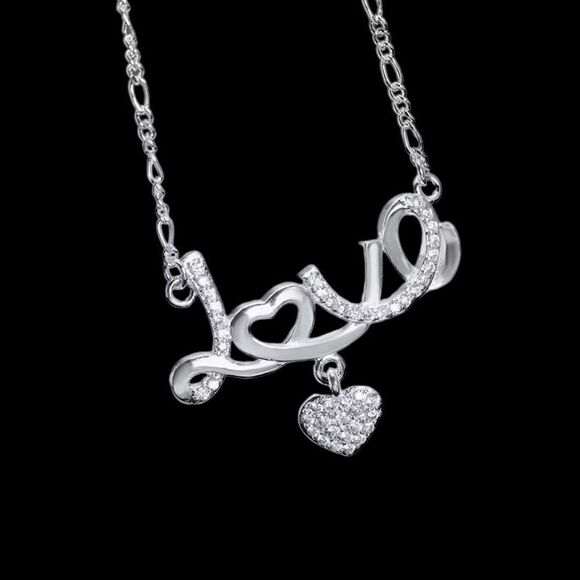 LOVE NECKLACE IN STERLING SILVER - Picture 3 of 3